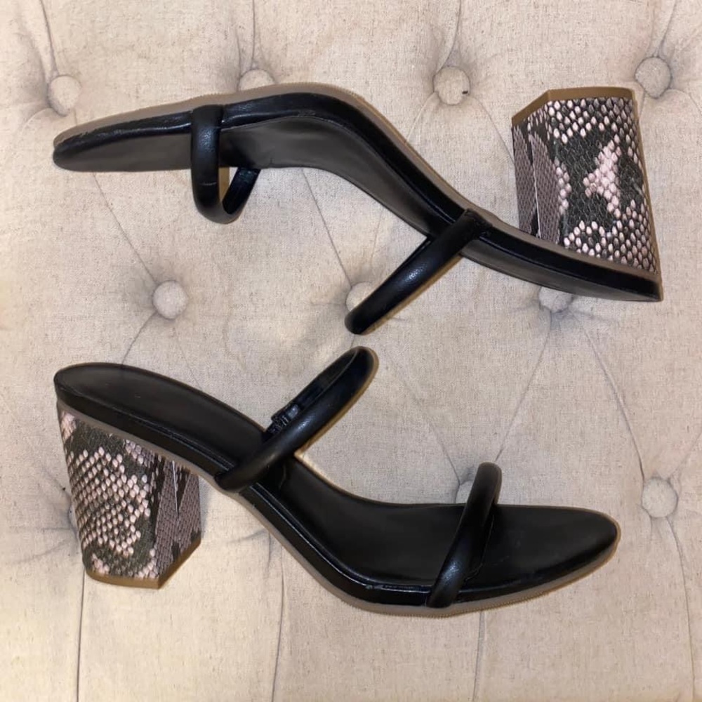 A NEW DAY Snake Heeled Sandals